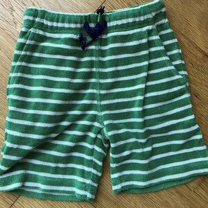 Mini Boden green terry cloth kids shorts